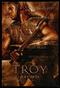 6k777 TROY teaser DS 1sh '04 Eric Bana, Orlando Bloom, Brad Pitt as Achilles!