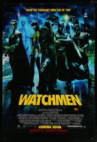 6k819 WATCHMEN advance int'l 1sh '09 Zack Snyder, Carla Gugino, Jackie Earle Haley, who's watching!