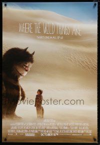 6k829 WHERE THE WILD THINGS ARE advance DS 1sh '09 Spike Jonze, cool image of monster & little boy!