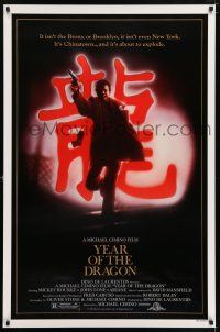 6k848 YEAR OF THE DRAGON 1sh '85 Mickey Rourke, Michael Cimino Asian crime thriller!