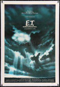 6m037 E.T. THE EXTRA TERRESTRIAL linen advance 1sh '82 best different spaceship in clouds image!