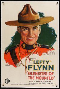 6m051 GLENISTER OF THE MOUNTED linen style A 1sh '26 stone litho of Canadian Mountie Lefty Flynn!