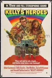 6m072 KELLY'S HEROES linen int'l 1sh '70 Clint Eastwood, Telly Savalas, Don Rickles, Sutherland