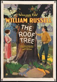 6m120 ROOF TREE linen 1sh '21 great stone litho of cowboy William Russell & Sylvia Breamer!