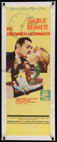 6p061 AFTER OFFICE HOURS linen Czech 12x34 '35 romantic c/u of Clark Gable & Constance Bennett!