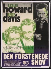 6p054 PETRIFIED FOREST linen Danish '36 different art of Humphrey Bogart, Bette Davis & Howard!