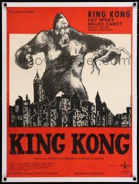 6p103 KING KONG linen French 23x31 R60s Deflandre art of ape holding Fay Wray over New York Skyline!
