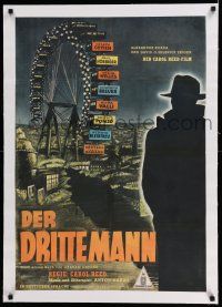 6p120 THIRD MAN linen German R50s Carol Reed, different Orson Welles silhouette & Ferris wheel art!