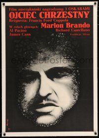 6p055 GODFATHER linen Polish 23x33 '73 Coppola classic, different art of Marlon Brando by Ruminski!