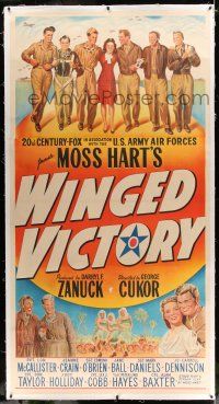 6r059 WINGED VICTORY linen 3sh '44 Moss Hart World War II propaganda, stone litho of top stars!