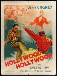6r094 SOMETHING TO SING ABOUT linen French 1p R40s great Soubie art of Cagney, Hollywood Hollywood!
