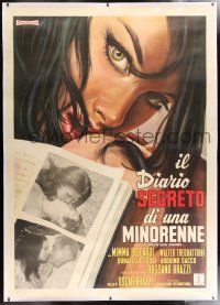 6r114 IL DIARIO SEGRETO DI UNA MINORENNE linen Italian 2p '68 art of sexy Mimma Biscardi & diary!