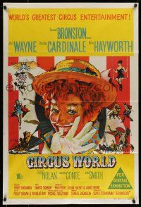 6s720 CIRCUS WORLD Aust 1sh '65 Claudia Cardinale, John Wayne, completely different art!