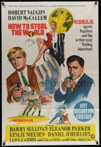 6s730 HOW TO STEAL THE WORLD Aust 1sh '68 Robert Vaughn is The Man from UNCLE, different art!!