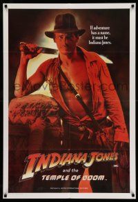 6s734 INDIANA JONES & THE TEMPLE OF DOOM teaser Aust 1sh '84 adventure is Harrison Ford's name!