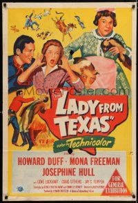 6s736 LADY FROM TEXAS Aust 1sh '51 Howard Duff, Mona Freeman, Josephine Hull