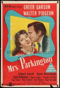 6s741 MRS. PARKINGTON Aust 1sh '44 great romantic art of Greer Garson & Walter Pidgeon!