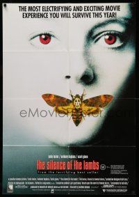 6s750 SILENCE OF THE LAMBS Aust 1sh '91 great image of Jodie Foster with moth over mouth!