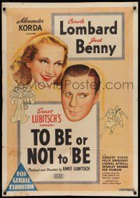 6s755 TO BE OR NOT TO BE Aust 1sh '42 Carole Lombard, Jack Benny, directed by Ernst Lubitsch!