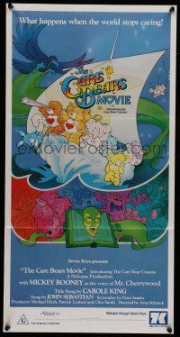 6s794 CARE BEARS MOVIE Aust daybill '85 children's cartoon, cute fantasy artwork!