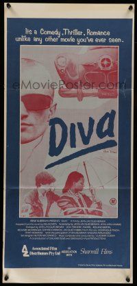 6s818 DIVA Aust daybill '83 Jean Jacques Beineix, Frederic Andrei, a new kind of French New Wave!