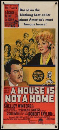 6s853 HOUSE IS NOT A HOME Aust daybill '64 Shelley Winters, Robert Taylor & 7 sexy hookers!