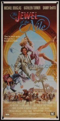 6s863 JEWEL OF THE NILE Aust daybill '85 great art of Michael Douglas, Kathleen Turner & DeVito!