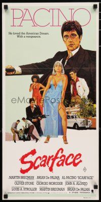 6s943 SCARFACE Aust daybill '83 art of Al Pacino as Tony Montana, Michelle Pfeiffer!