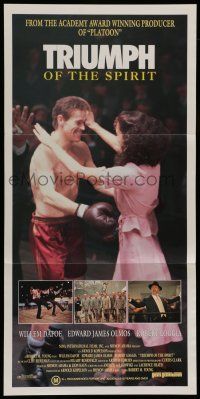 6s978 TRIUMPH OF THE SPIRIT Aust daybill '89 Robert M. Young, Willem Dafoe boxing for Nazis!
