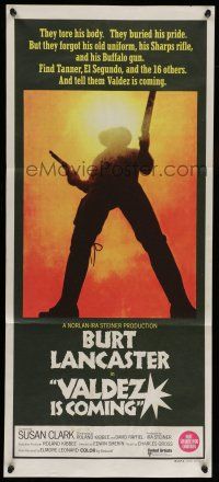 6s982 VALDEZ IS COMING Aust daybill '71 Burt Lancaster, written by Elmore Leonard!