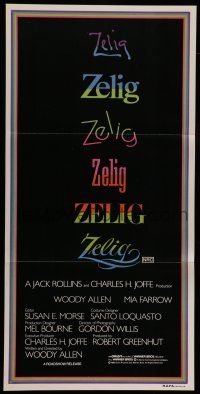 6s998 ZELIG Aust daybill '83 Mia Farrow, John Buckwalter, wacky Woody Allen mockumentary!