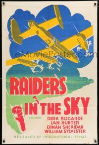 6s010 APPOINTMENT IN LONDON Canadian 1sh '53 different airplane bomber art, Raiders in the Sky!