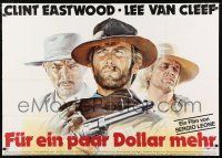 6s426 FOR A FEW DOLLARS MORE German 33x47 R78 Casaro art of Clint Eastwood, Van Cleef & Kinski!