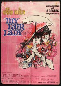 6s622 MY FAIR LADY German R72 classic art of Audrey Hepburn & Rex Harrison by Bob Peak!