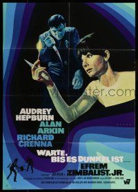 6s692 WAIT UNTIL DARK German '67 close up of blind Audrey Hepburn, who is terrorized by Alan Arkin!