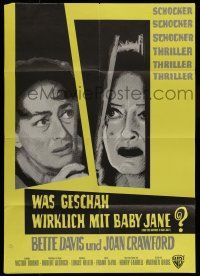6s695 WHAT EVER HAPPENED TO BABY JANE? German '63 Aldrich, scariest Bette Davis & Joan Crawford!