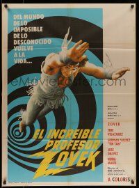 6s110 EL INCREIBLE PROFESOR ZOVEK Mexican poster '72 Rene Cardona, wacky sci-fi image!