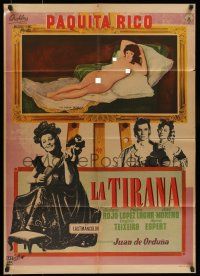 6s135 LA TIRANA Mexican poster '58 cool German Horacio art of completely naked woman!