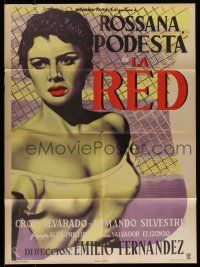 6s156 ROSANNA Mexican poster '53 La Red, Crox Alvarado, art of sexy Rossana Podesta!