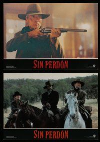 6s078 UNFORGIVEN 12 Spanish LCs '92 Clint Eastwood, Gene Hackman, Morgan Freeman, Richard Harris!