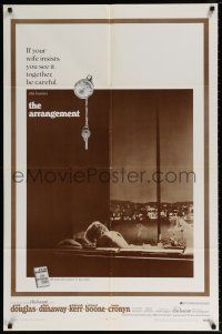 6t026 ARRANGEMENT 1sh '69 Kirk Douglas & Faye Dunaway, from director Elia Kazan's novel!