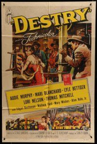 6t133 DESTRY 1sh '54 Audie Murphy & Mari Blanchard in the west's best loved story!