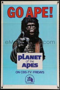 6t289 GO APE TV 1sh '74 5-bill Planet of the Apes, wonderful Uncle Sam parody art!
