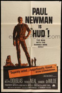 6t354 HUD 1sh '63 Paul Newman is the man with the barbed wire soul, Martin Ritt classic!