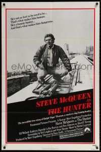 6t356 HUNTER 1sh '80 great image of bounty hunter Steve McQueen!