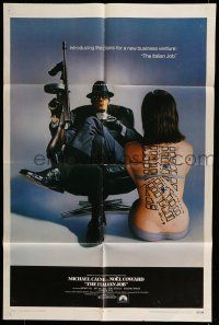 6t385 ITALIAN JOB 1sh '69 classic caper w/wild image of sexy girl with map on back!