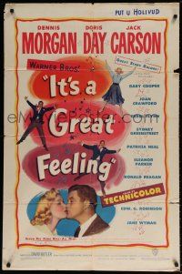 6t386 IT'S A GREAT FEELING 1sh '49 Doris Day, Dennis Morgan & Jack Carson, musical!