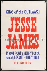 6t399 JESSE JAMES 1sh R50s most famous outlaws Tyrone Power & Henry Fonda as Frank!