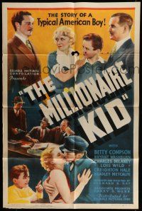 6t520 MILLIONAIRE KID 1sh '36 Betty Compson, Bryan Washburn, typical story of an American boy!