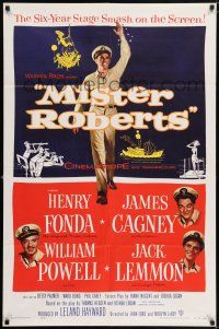 6t523 MISTER ROBERTS 1sh '55 Henry Fonda, James Cagney, William Powell, Jack Lemmon, John Ford